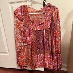 BEAUTIFUL FALL BLOUSE BY OLIVACEIOUS SIZE MEDIUM